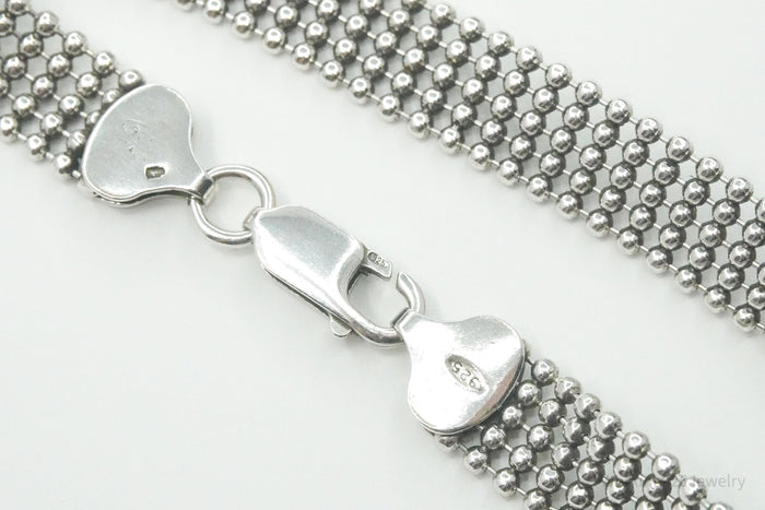 Vintage Italian Mesh Style Sterling Silver Bracelet 7.25"
