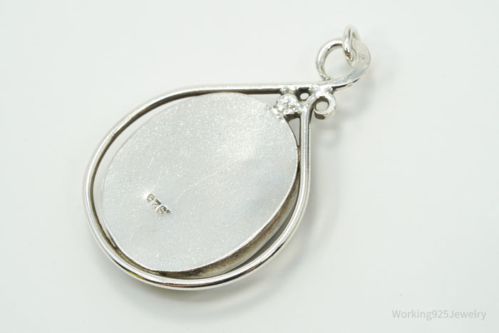 Vintage Jasper Sterling Silver Necklace Pendant