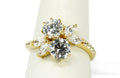 Vintage Jean Dousset Cubic Zirconia Gold Vermeil Sterling Silver Ring - Size 10.25