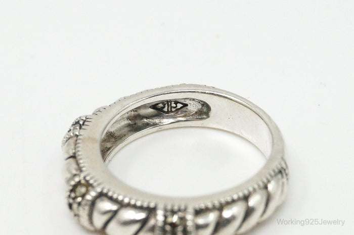 Vintage Judith Jack Marcasite Cable Sterling Silver Ring Size 4.75