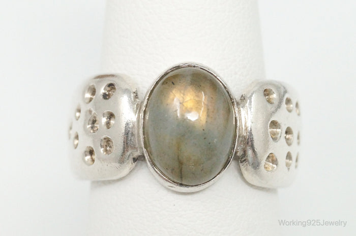 Vintage Labradorite Sterling Silver Ring - Size 7.5