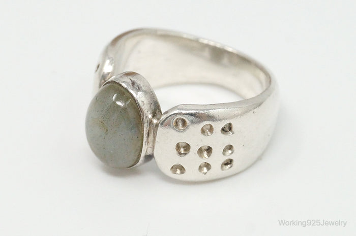 Vintage Labradorite Sterling Silver Ring - Size 7.5