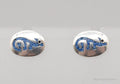 Vintage Lapis Lazuli Inlay Lizard Sterling Silver Earrings