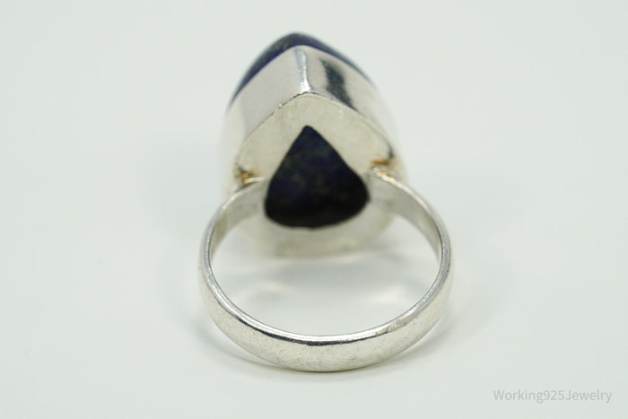 Vintage Lapis Lazuli Sterling Silver Ring - Size 7.25