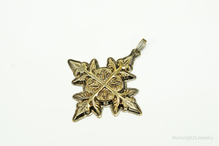 Vintage Large 1982 Reed & Barton Christmas Cross Sterling Silver Tree Ornament