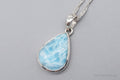 Vintage Large Blue Larimar Sterling Silver Necklace 24"