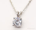 Vintage Large Cubic Zirconia DQCZ Sterling Silver Necklace