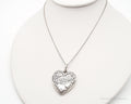 Vintage Large Puffy Heart Mother Charm Sterling Silver Necklace