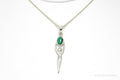 Vintage Malachite Goddess Sterling Silver Necklace 16"