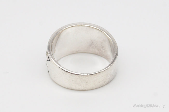 Vintage Marcasite Sterling Silver Band Ring - Size 7.25