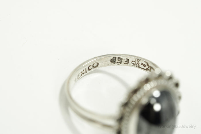 Vintage Mexico Hematite Sterling Silver Ring - Size 6.5
