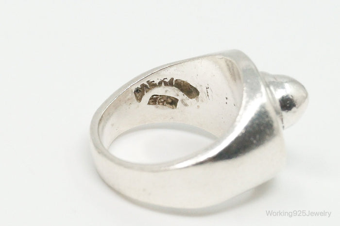Vintage Mexico Modernist Sleek Sterling Silver Ring - Size 7