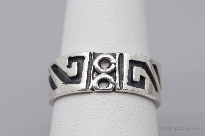 Vintage Mexico Modernist Sterling Silver Band Ring - Size 5.75