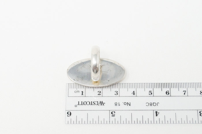 Vintage Modernist Design Long Hammered Style Sterling Silver Ring Sz 7