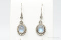Vintage Moonstone Bali Style Sterling Silver Earrings