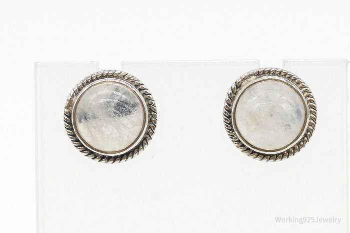 Vintage Moonstone Sterling Silver Earrings