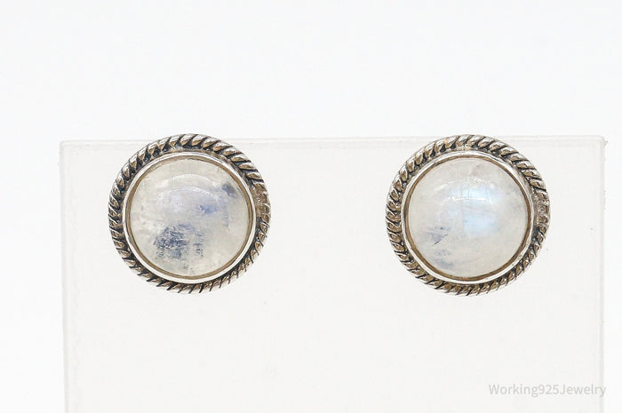 Vintage Moonstone Sterling Silver Earrings