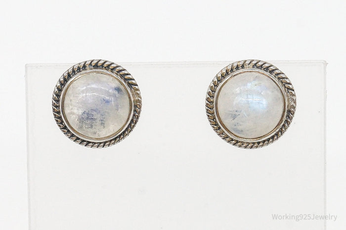Vintage Moonstone Sterling Silver Earrings