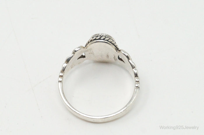 Vintage Mother Of Pearl Bali Style Sterling Silver Ring - Size 7