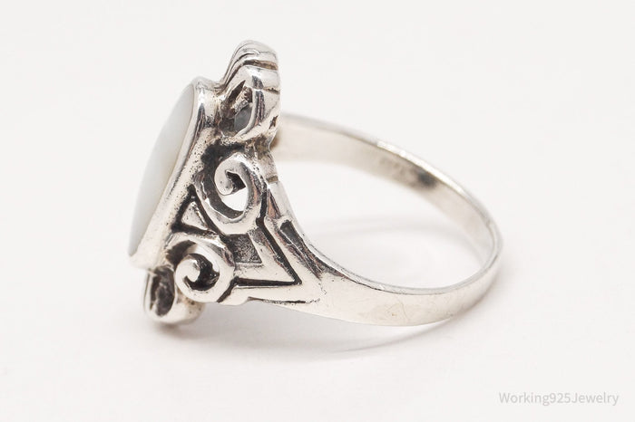 Vintage Mother Of Pearl Sterling Silver Ring - Size 5