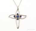 Vintage Native American FY Lapis Lazuli Sterling Silver Cross Necklace