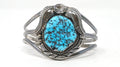 Vintage Native American M Bahe Large Turquoise Sterling Silver Cuff Bracelet