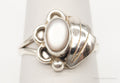 Vintage Native American Pink Mother Of Pearl Sterling Silver Ring SZ 5.75