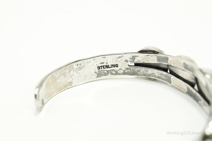 Vintage Native American Sterling Silver Cuff Bracelet - 6.75"