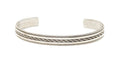 Vintage Native American TAHE Sterling Silver Rope Cable Design Cuff Bracelet