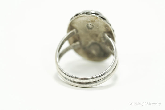 Vintage Native American Unsigned Lavender Stone Silver Ring - Size 6.25