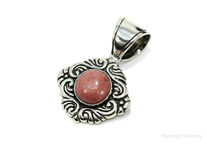 Vintage Native Carolyn Pollack Rhodonite Sterling Silver Pendant