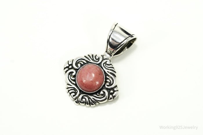 Vintage Native Carolyn Pollack Rhodonite Sterling Silver Pendant