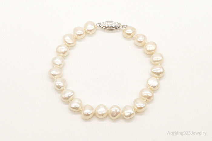 Vintage Pearl Sterling Silver Bracelet