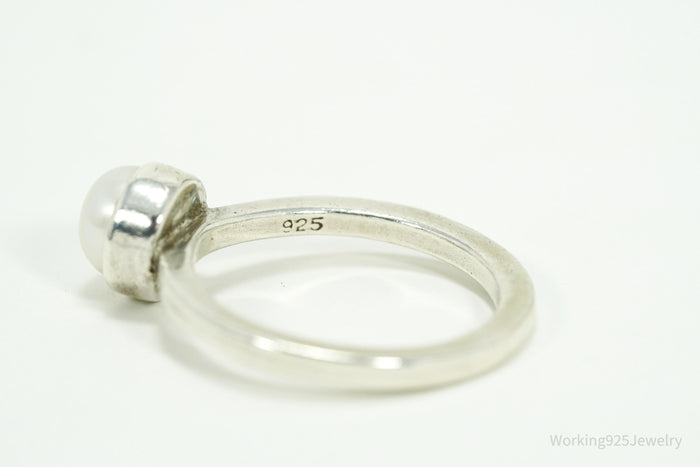 Vintage Pearl Sterling Silver Ring - Size 5