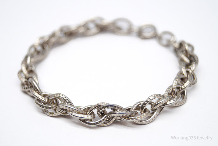 Vintage Prolite Chain Link Sterling Silver Bracelet - 8"