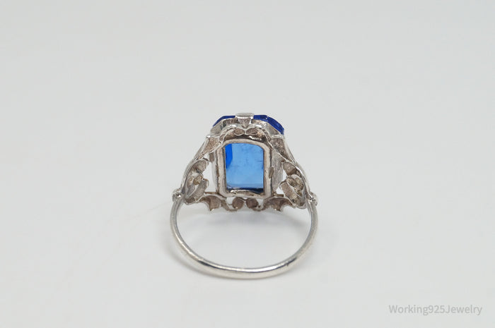 Vintage Rare Modernist Eric Christophersen Art Glass 830S Silver Ring - Sz 5.75