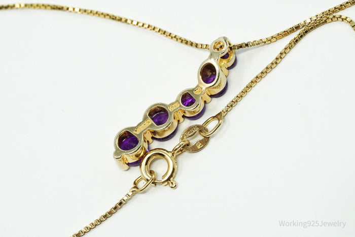 Vintage Ross Simons Amethyst Gold Vermeil Sterling Silver Necklace 18"