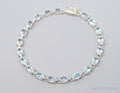 Vintage Ross Simons Blue Topaz Sterling Silver Bracelet 7 3/8"
