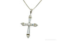 Vintage Ross Simons Cubic Zirconia Cross Sterling Silver Necklace 18"