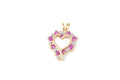 Vintage Ruby Heart Cubic Zirconia Gold Vermeil Sterling Silver Necklace Pendant