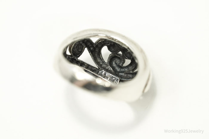 Vintage Scrolls & Swirls Sterling Silver Ring - Size 6