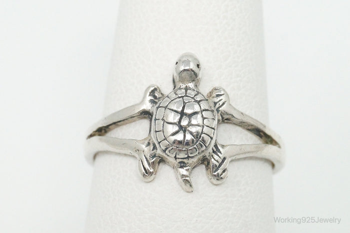 Vintage Sea Turtle Sterling Silver Ring - Size 6.25