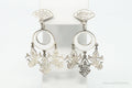Vintage SIAM Enamel Lightening Dancers Sterling Silver Screw Back Earrings