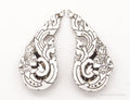 Vintage SIAM White Enamel Sterling Silver Clip On Earrings