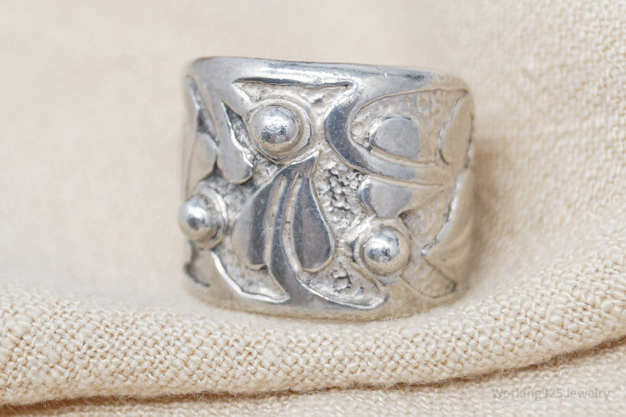Vintage Silpada Holy Trinity Floral Vine Sterling Silver Ring - Size 5