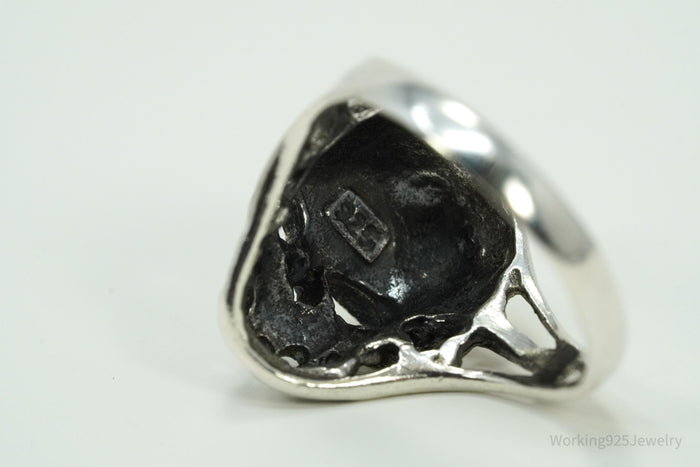 Vintage Skull Sterling Silver Ring - Size 6.75