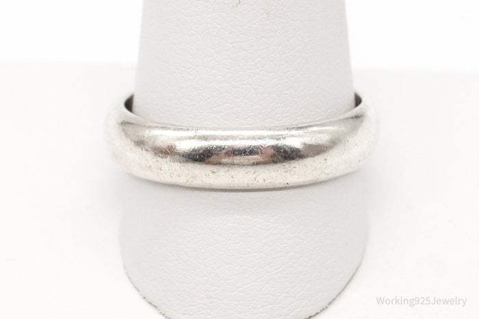 Vintage Sterling Silver Modern Band Ring - Size 12