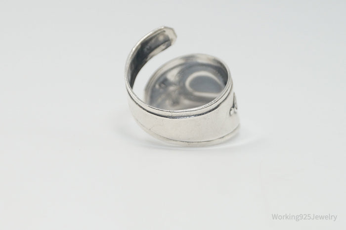 Vintage Sterling Silver Spoon Wrap Ring - Size 10.5 - Adjustable