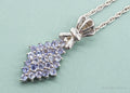 Vintage Tanzanite Sterling Silver Necklace 16"
