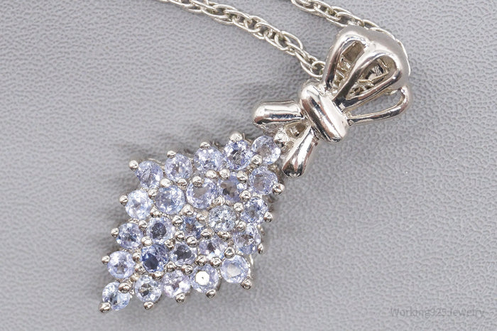 Vintage Tanzanite Sterling Silver Necklace 16"